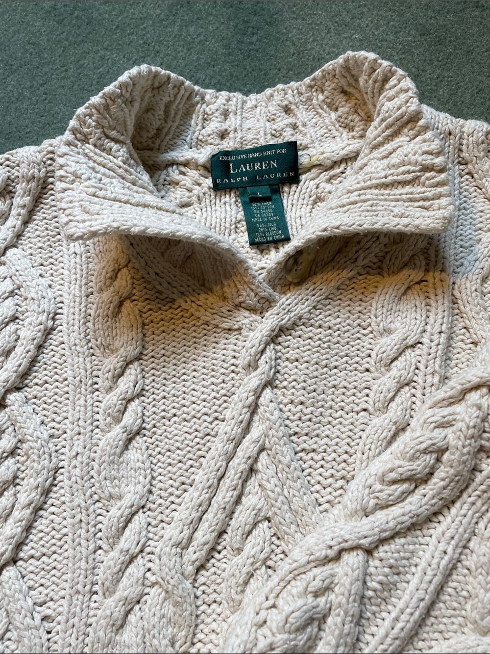 Lauren Ralph Lauren Off-White Cable Knit Pullover